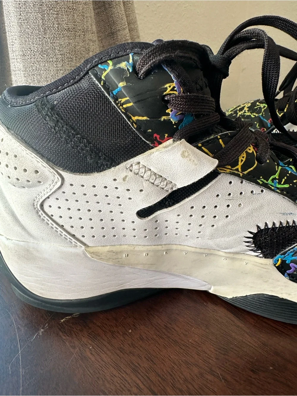Jordan Black Sneakers with Neon Multicolor Splatter